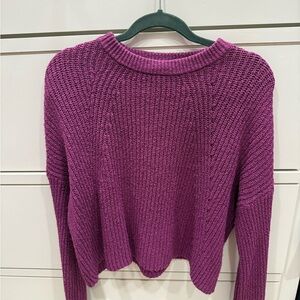 bp Purple Crewneck Chunky Knit Sweater